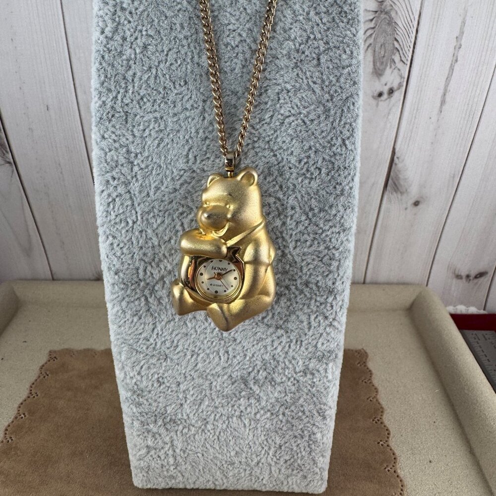 Vintage Disney Pooh Bear Pendant Watch Necklace